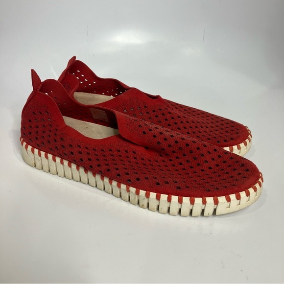 Ilse Jacobsen Tulip 139 slip on shoes red leather women’s size 40 - Picture 2 of 8